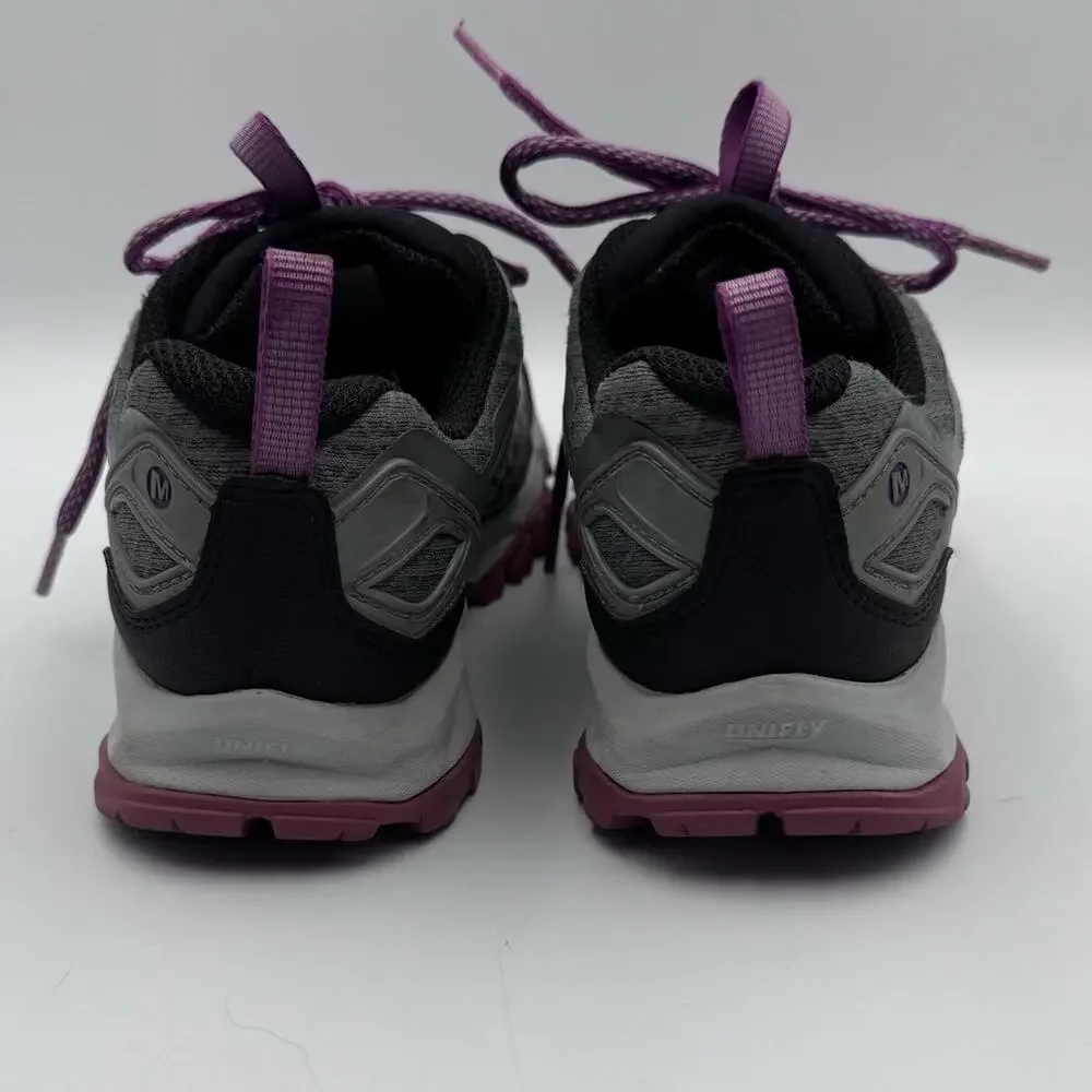 Merrell Capra Bolt Low Water Resistant Hiking Shoes Women's 7 Gray & Purple